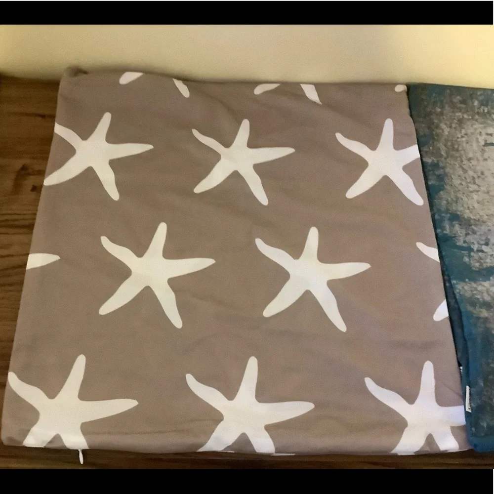 New Set of 2 Beach Print Pillow Covers